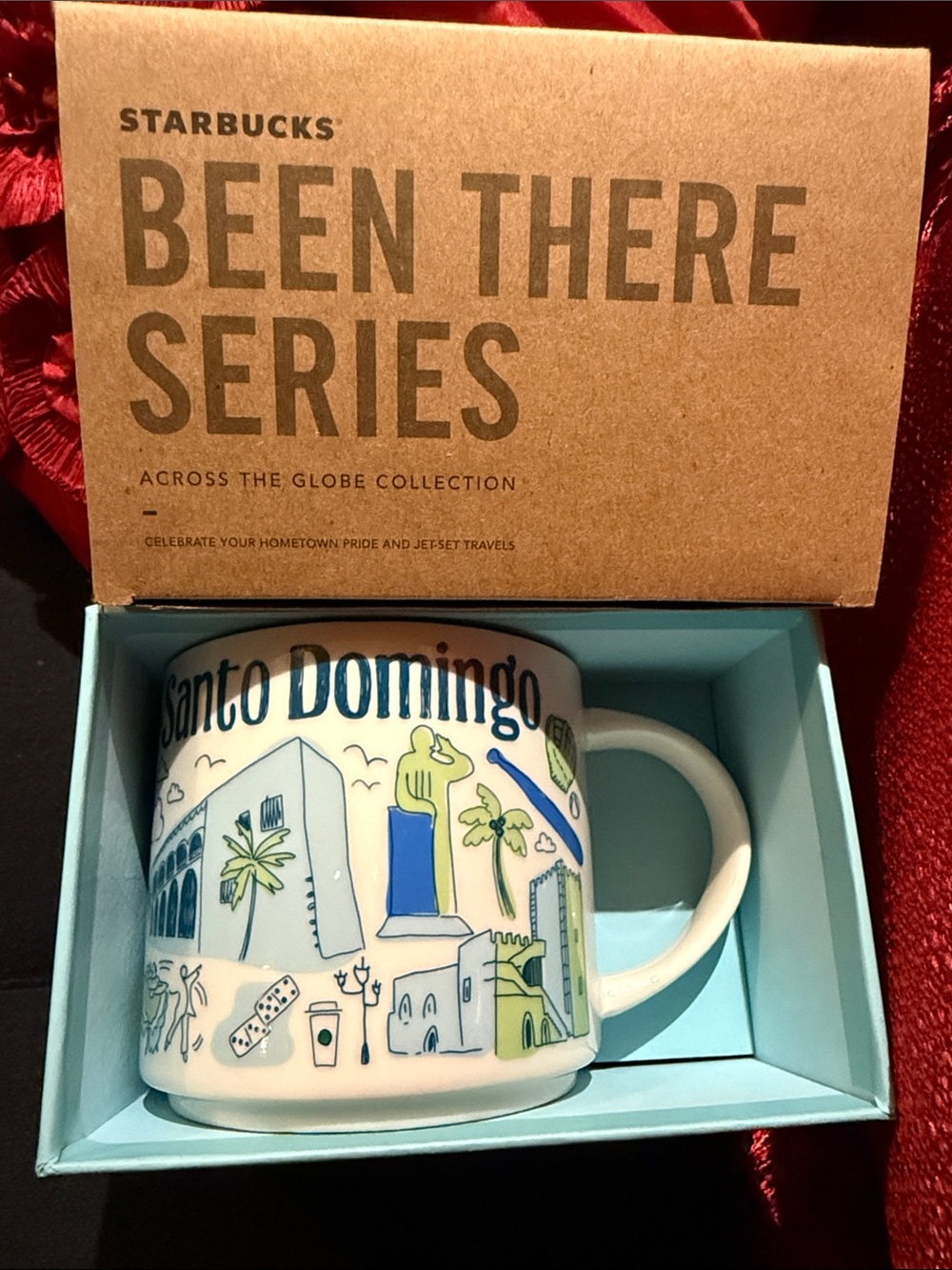 Starbucks Santo Domingo Ceramic Mug - White with Blue & Green